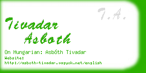 tivadar asboth business card