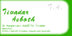 tivadar asboth business card
